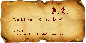 Martinecz Kristóf névjegykártya