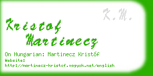 kristof martinecz business card